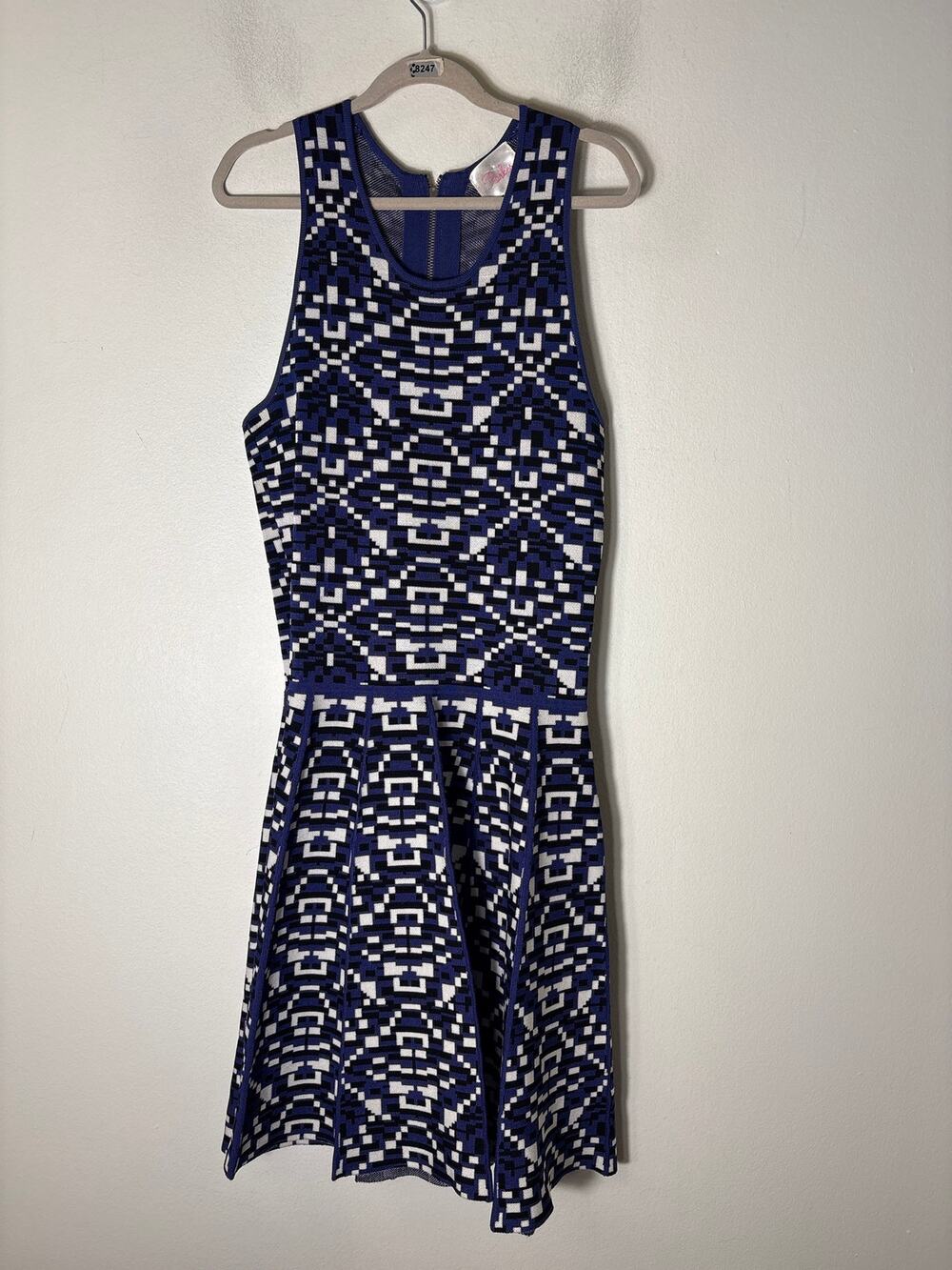 Parker Purple Geo Print Sleeveless A-Line Knee Length Dress Sz XS